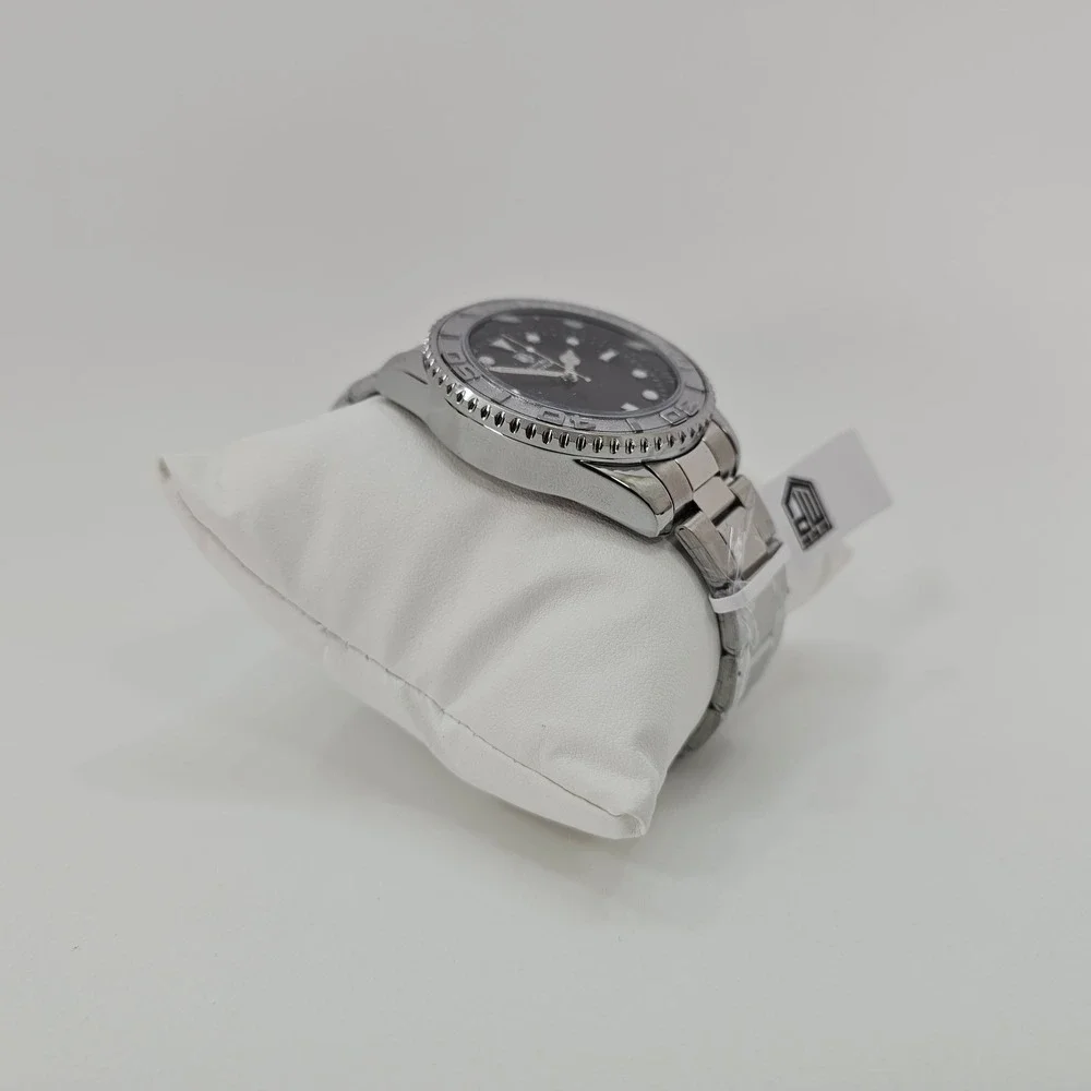 Montres Prestige MPW-0267 Mens Watch Black Dial Stainless Steel‎ Diver Style NEW